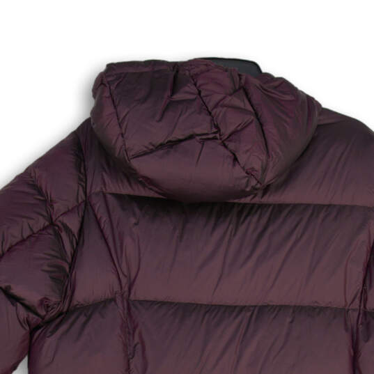 Womens Purple Long Sleeve Hooded Full-Zip Puffer Jacket Size XXL image number 4