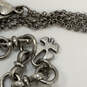 Designer Lucky Brand Silver Plated Chain Two Layered Two Pendant Necklace image number 4