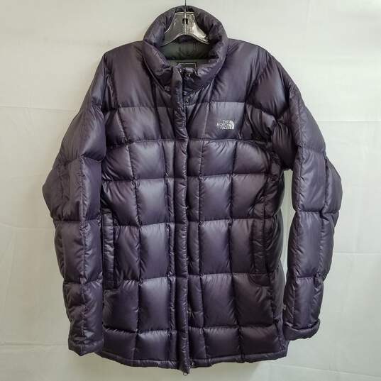 The North Face purple plum grid puffer jacket 600 fill women's XL image number 1
