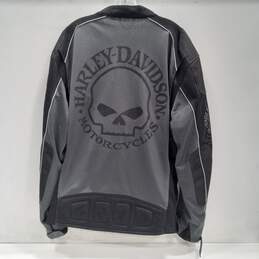 Harley-Davidson Men's Black/Gray Skull Mesh Riding Jacket Size 2XL alternative image