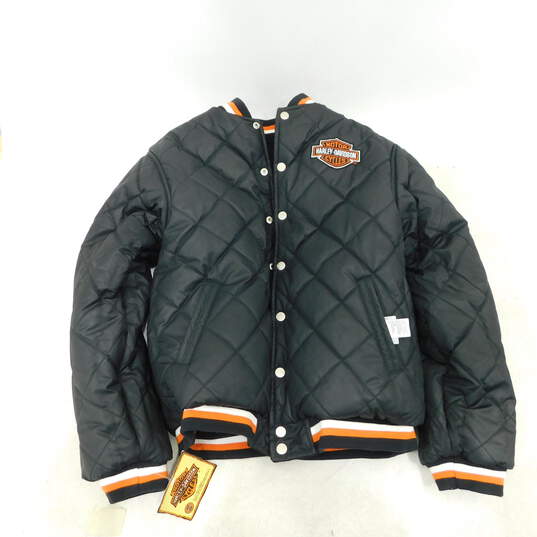 Harley-Davidson Bomber/Puffer Reversible Letterman Varsity Jacket Children's Size XL (18) W/ Tags image number 5