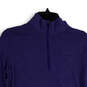 Womens Blue Mock Neck Long Sleeve 1/4 Zip Activewear T-Shirt Size Small image number 3