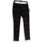 NWT Womens Black Paisley Velvet Elastic Waist Pull-On Ankle Pants Size 4P image number 1
