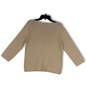 Womens Tan Round Neck Long Sleeve Regular Fit Pullover T-Shirt Size Large image number 2