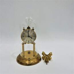 Vintage Schatz Glass Dome Brass Anniversary Clock Germany
