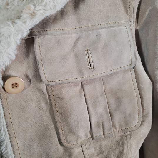 Womens Maxima Long Sleeve Collared Pockets Leather Jacket Size Medium image number 3