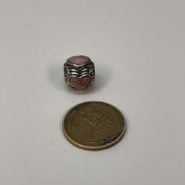 Designer Pandora 925 ALE Sterling Silver Pink Enamel Heart Beaded Charm alternative image