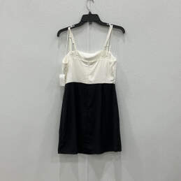 NWT Womens White Black Adjustable Strap Back Zip Mini Dress Size Medium alternative image