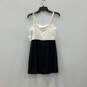 NWT Womens White Black Adjustable Strap Back Zip Mini Dress Size Medium image number 2