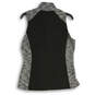 NWT Womens Black Gray Mock Neck Sleeveless Full-Zip Vest Size M image number 2