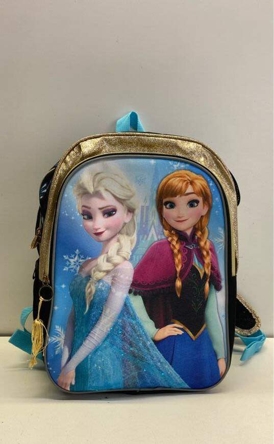Disney Frozen Elsa Anna Olaf Nylon Glitter Backpack Bag image number 2