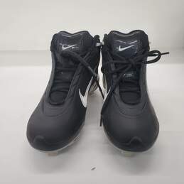 Nike Flash Metal 3/4 Black/White Silver Baseball Cleats Men's Size 9 alternative image