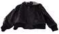 Mens Black Faux Leather Long Sleeves Hooded Full Zip Jacket Size XL image number 2