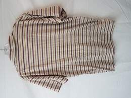 Patagonia Red Yellow Striped Cotton Polo Shirt Size M alternative image