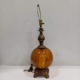 Vintage Amber Glass 31" Lamp alternative image
