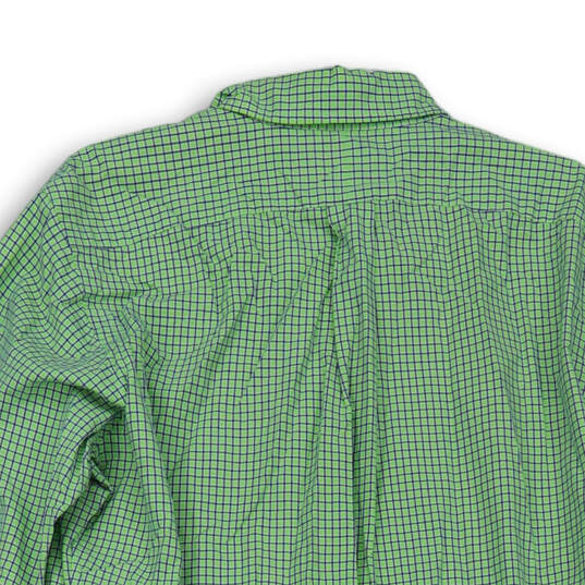 Mens Green Plaid Classic Fit Collared Long Sleeve Button-Up Shirt Size 15.5 image number 4