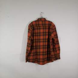 NWT Mens Plaid Flannel Loose Fit Collared Long Sleeve Button-Up Shirt Size Large alternative image