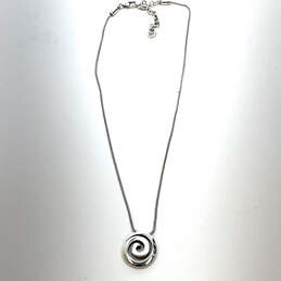 Designer Brighton Silver-Tone Vertigo Swirl Chain Pendant Necklace
