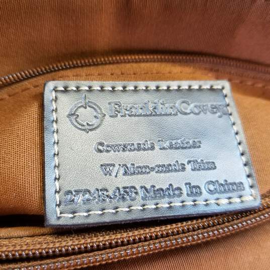 Franklin Covey Pebbled Leather Laptop Tote Messenger Bag 