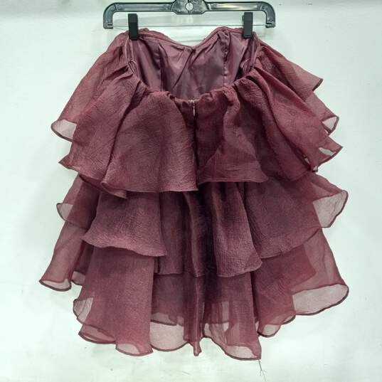 Women's Altar'd State Burgundy Ruffle Sleeveless Dress Size S NWT image number 2