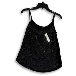 NWT Womens Black Sequins Spaghetti Strap Camisole Tank Top Size XXS