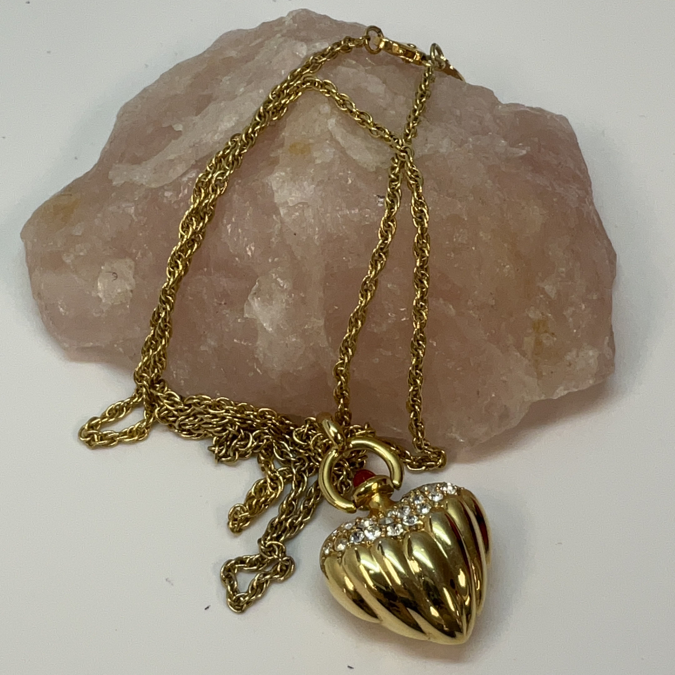 Joan Rivers Gold Tone Mizpah Heart Necklace 18.5