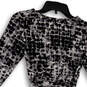 Womens Black Gray Animal Print Long Sleeve Wrap Fit & Flare Dress Size SP image number 4
