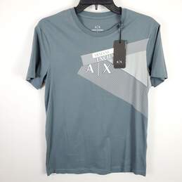 Armani Exchange Men Blue Logo T Shirt S NWT