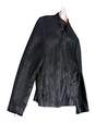 Adler Women's Black Long Sleeve Leather Collared Biker Jacket Size Medium image number 2