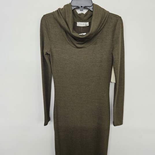 RD Style Green Cowl Neck Sheath Dress image number 1