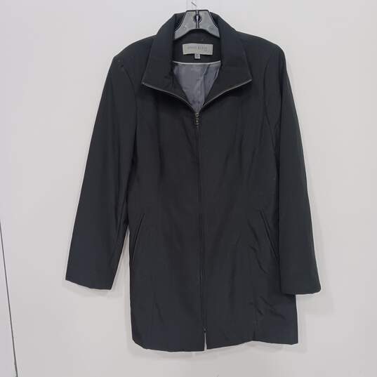 Women's Black Zip Up Coat Size M image number 1