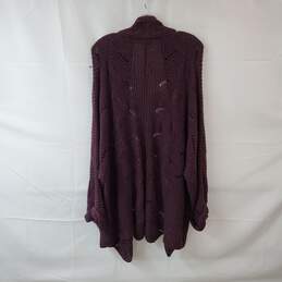 Maurices Dark Purple & Black Cotton Blend Open Knit Duster WM Size 3 NWT alternative image