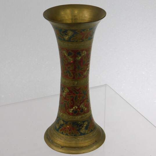 Set of Brass  Etched Bud Vases image number 4