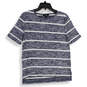 Womens Blue White Striped Round Neck Short Sleeve Pullover T-Shirt Size S image number 1