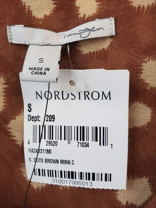 Halogen Nordstrom Brown Mink Dots Button Up Top Size S image number 3