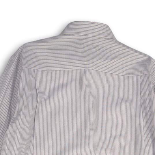 NWT Nautica Mens White Striped Spread Collar Long Sleeve Button-Up Shirt 32/33 image number 4
