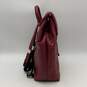 NWT London Fog Womens Alice Maroon Black Quilted Adjustable Strap Flap Backpack image number 2