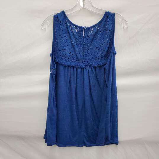 NWT Max Studio WM's Cobalt Blue Crochet Blouse Top Size 2X image number 2