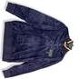 Sean John Mens Blue Yellow Velour 1/4 Zip Mock Neck Pullover Jacket Size Large image number 1