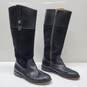 Frye Button Tall Women's Black Leather And Suede Riding Boots 8 image number 1