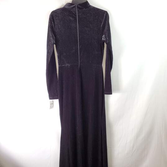 Windsor Women Black Velvet Maxi Dress XL  NWT image number 5