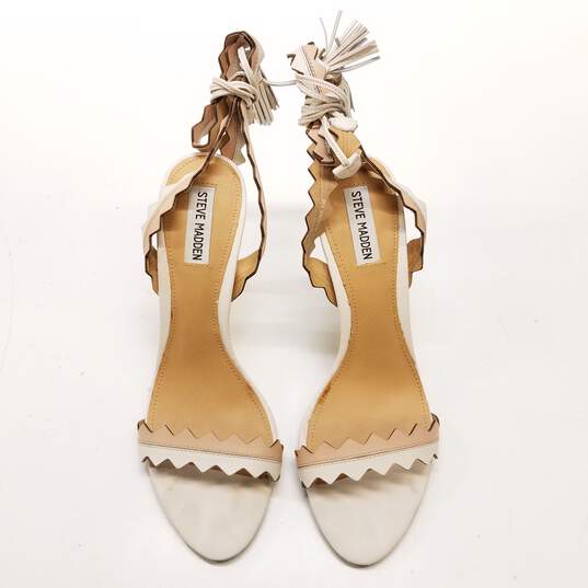 Steve Madden White Leather Strappy Pump US 10 image number 5