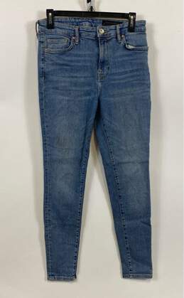 AllSaints Womens Blue Medium Wash Mid Rise Pockets Denim Skinny Jeans Size 29