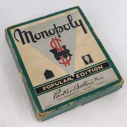 Parker Bros 1951 Monopoly Popular Edition Green Label Game w/o Board