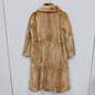 Unbranded Brown And Cream Long Tie/Belted Trench Fur Coat image number 2