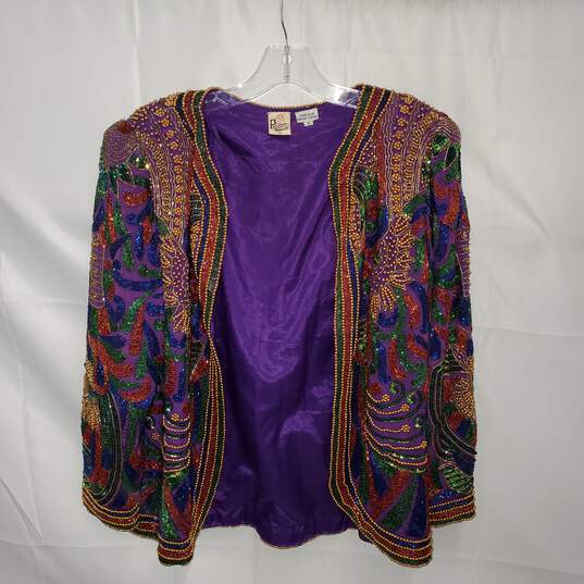 Precious Moments Pure Silk Sequin Jacket Size S image number 1