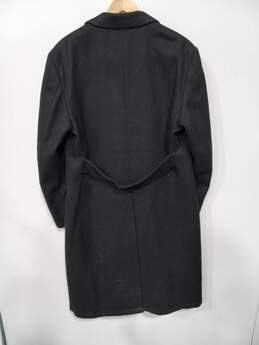 The Sovereign Black Wool Trench Coat Men's Size 42 alternative image
