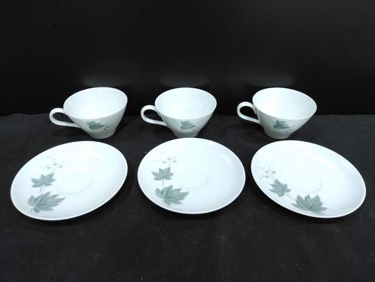 Set of 6 Noritake Wild Ivy Teacups & Saucers image number 1