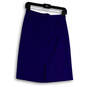 Womens Blue Regular Fit Slit Back Zip Pockets Stretch A-Line Skirt Size 0 image number 2