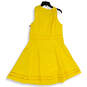Womens Yellow Sleeveless Round Neck Back Zip Fit & Flare Dress Size 14 image number 2